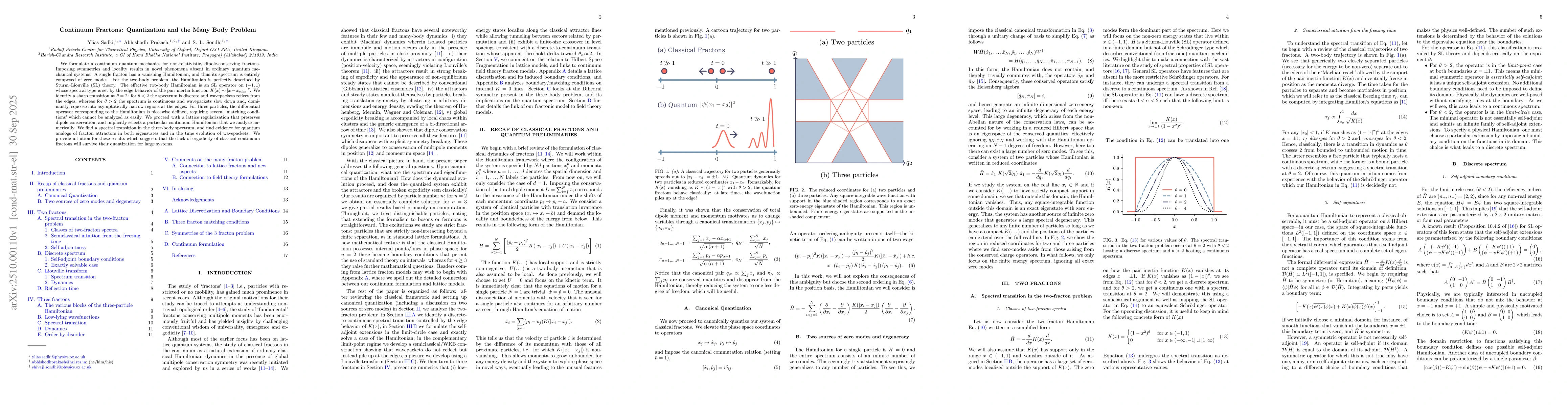 Thumbnail for Continuum Fractons: Quantization and the Many Body Problem