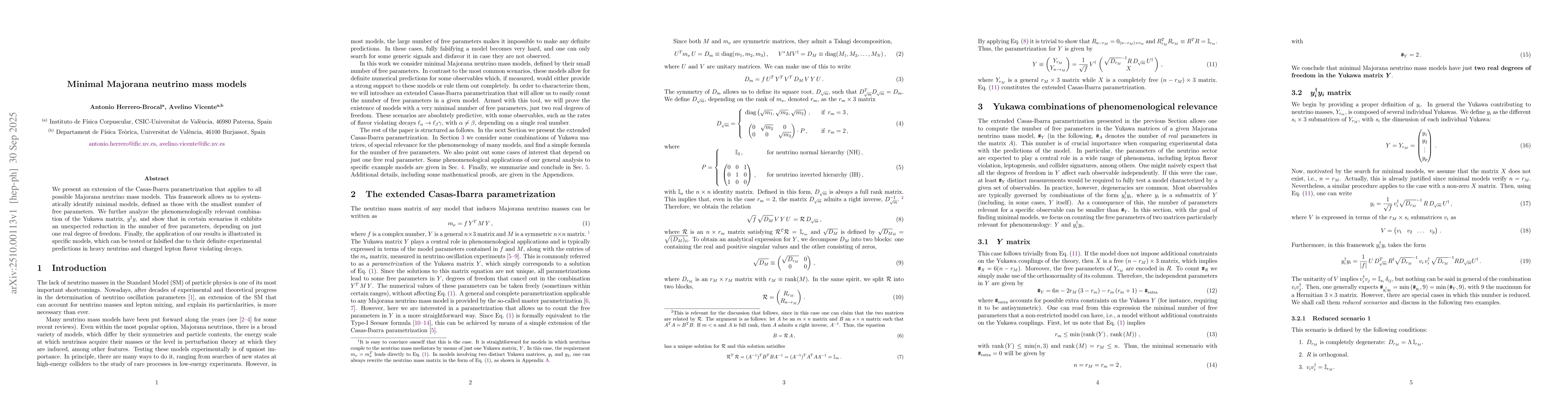 Thumbnail for Minimal Majorana neutrino mass models