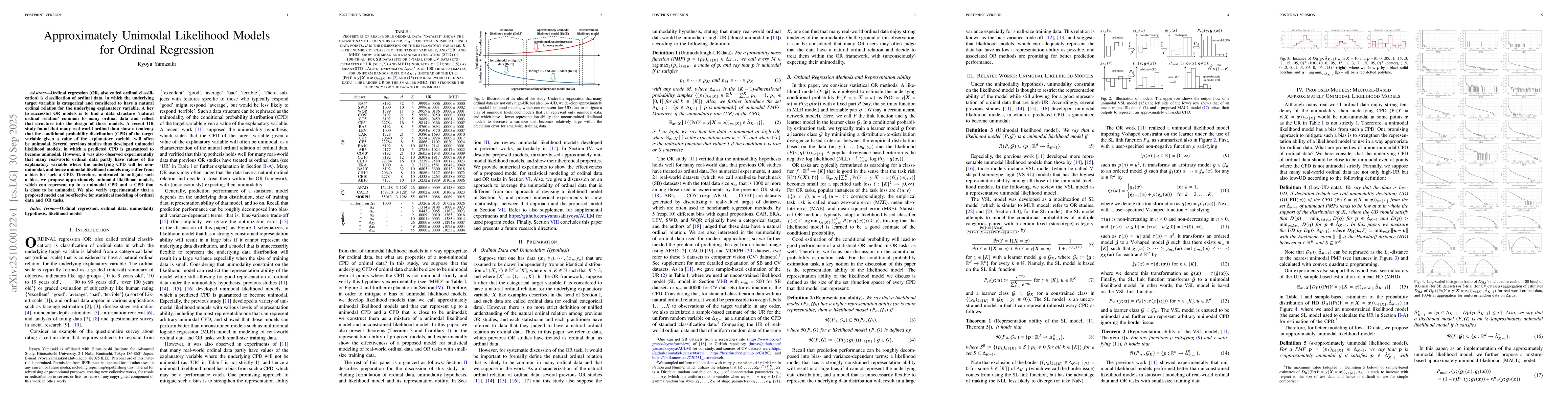 Thumbnail for Approximately Unimodal Likelihood Models for Ordinal Regression