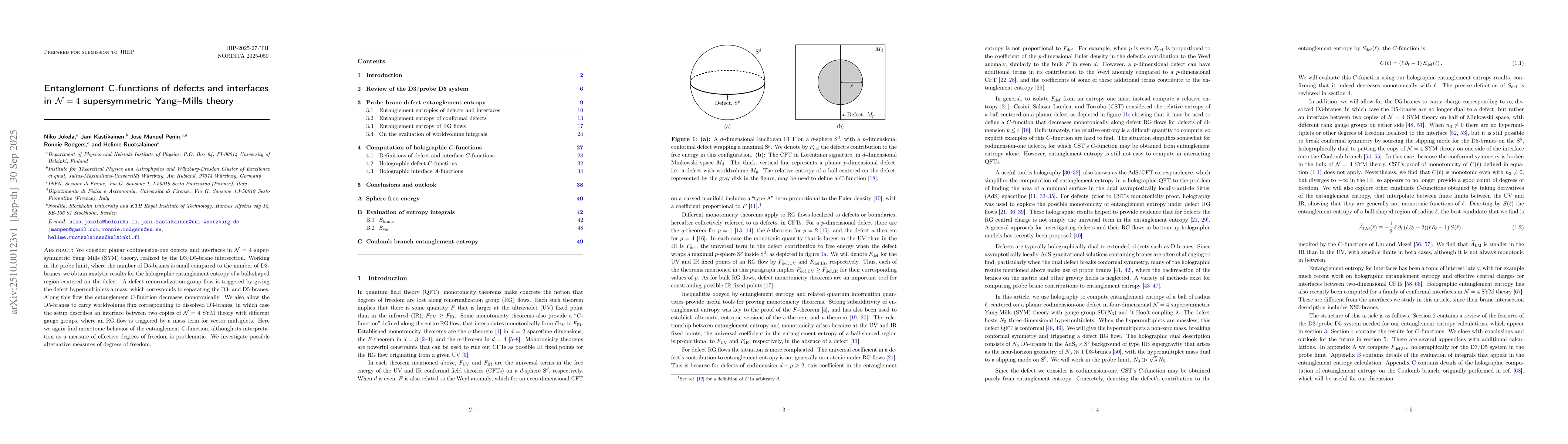Thumbnail for Entanglement C-functions of defects and interfaces in $\mathcal{N}=4$
  supersymmetric Yang-Mills theory