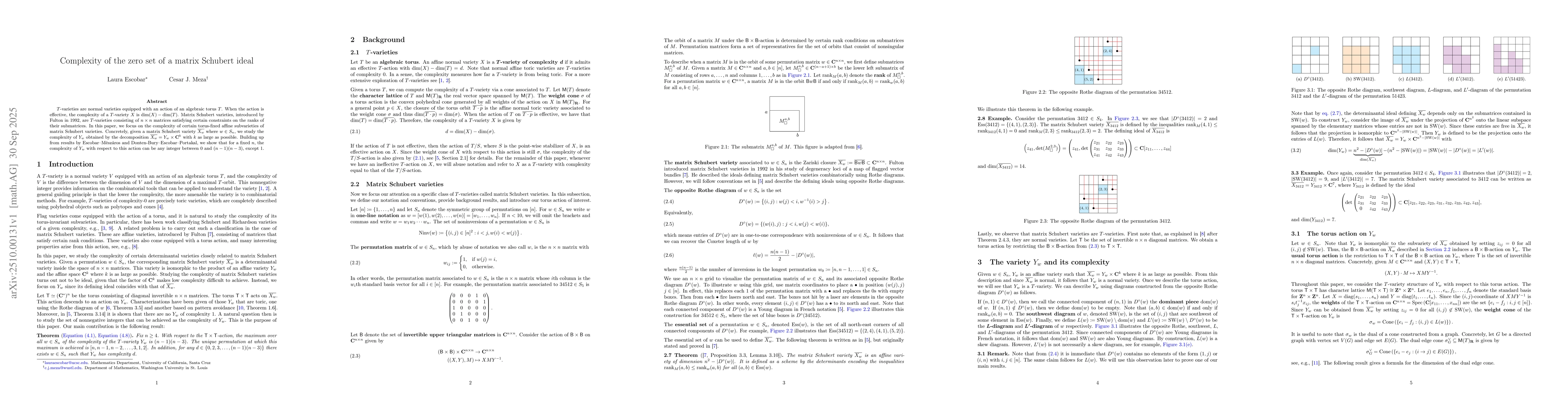 Thumbnail for Complexity of the Zero Set of a Matrix Schubert Ideal