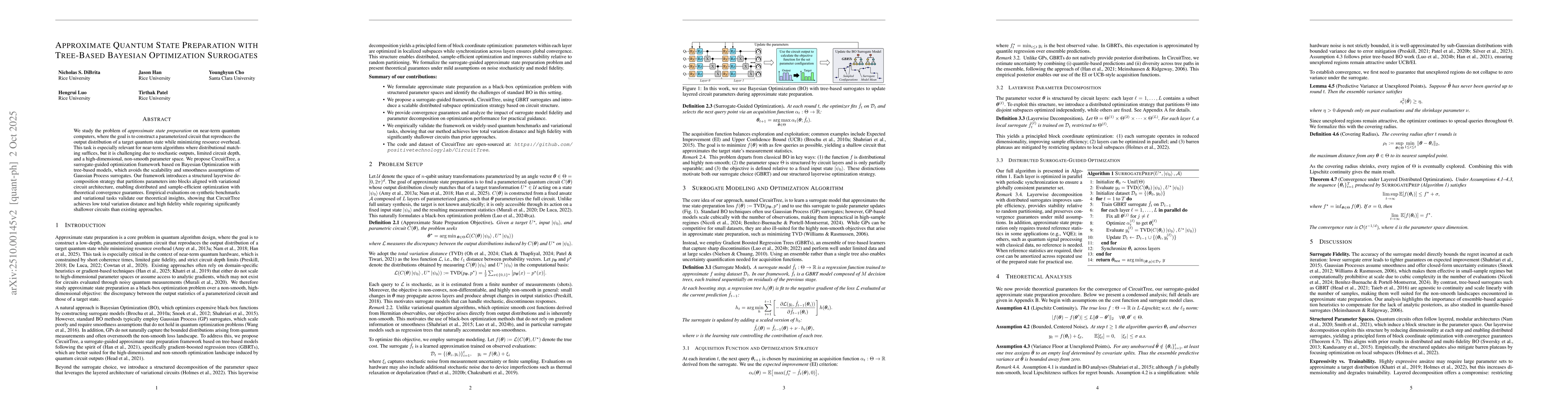 Thumbnail for Approximate Quantum State Preparation with Tree-Based Bayesian
  Optimization Surrogates