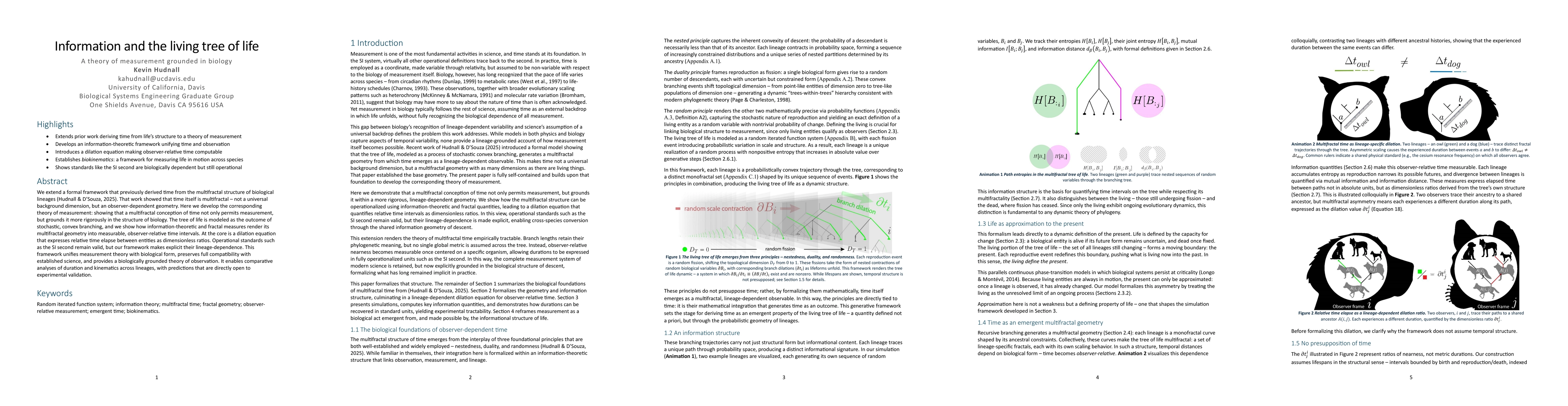 Thumbnail for Information and the living tree of life: A theory of measurement
  grounded in biology