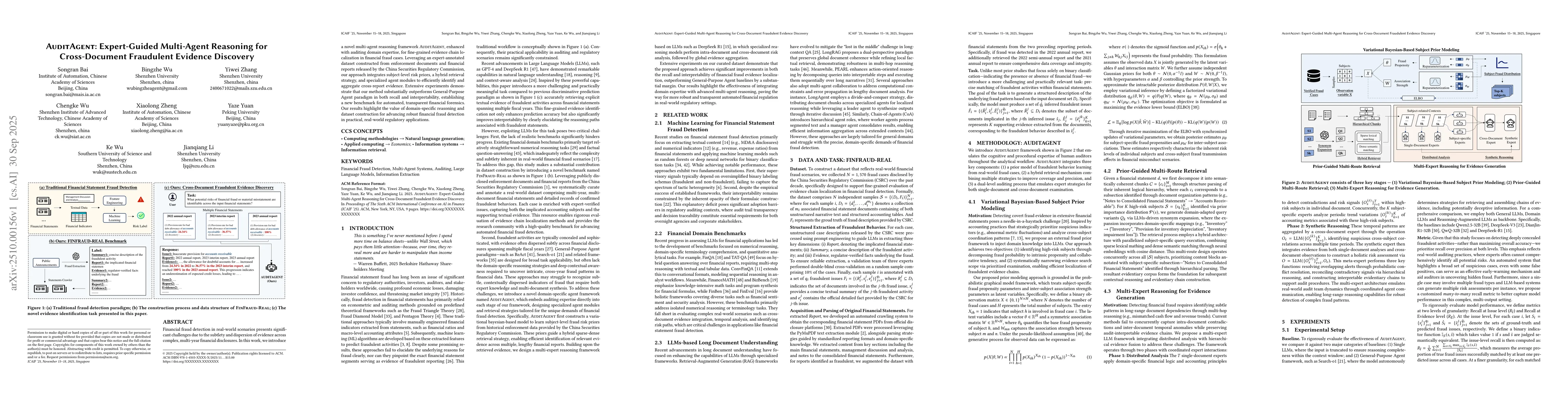 Thumbnail for AuditAgent: Expert-Guided Multi-Agent Reasoning for Cross-Document
  Fraudulent Evidence Discovery