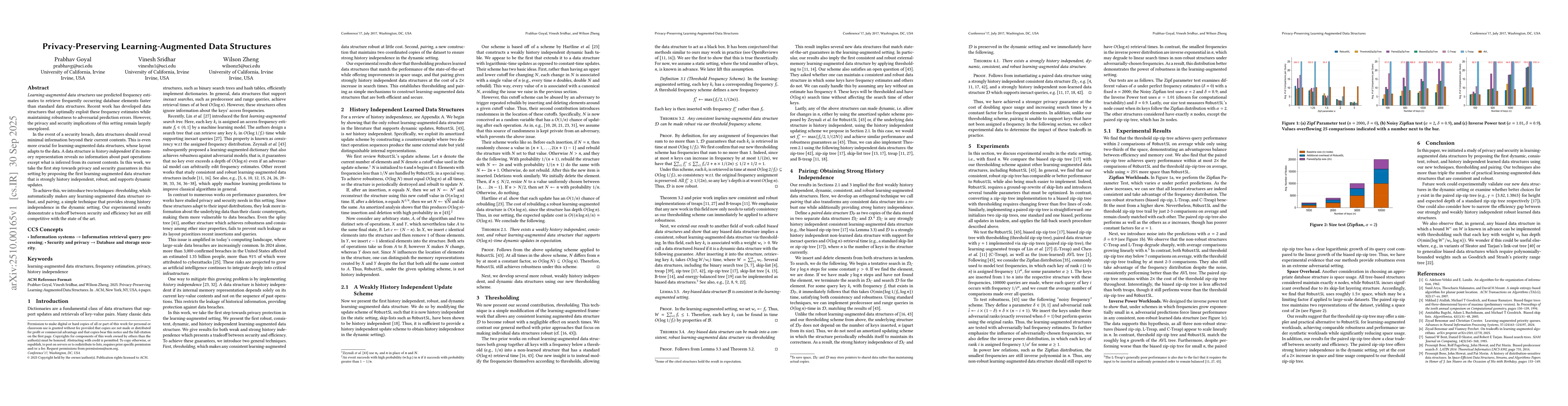 Thumbnail for Privacy-Preserving Learning-Augmented Data Structures