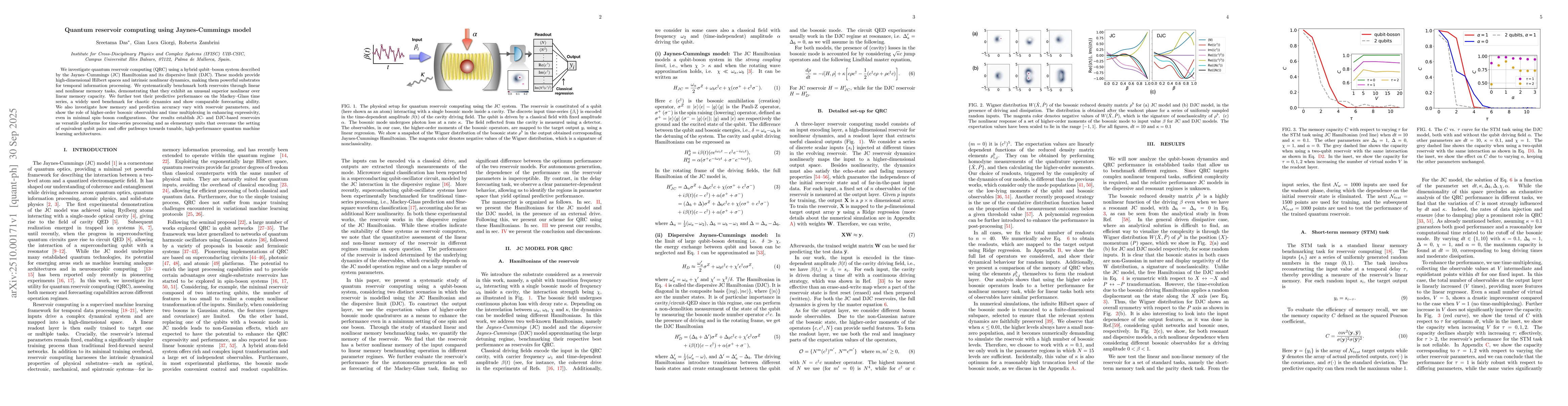Thumbnail for Quantum reservoir computing using Jaynes-Cummings model
