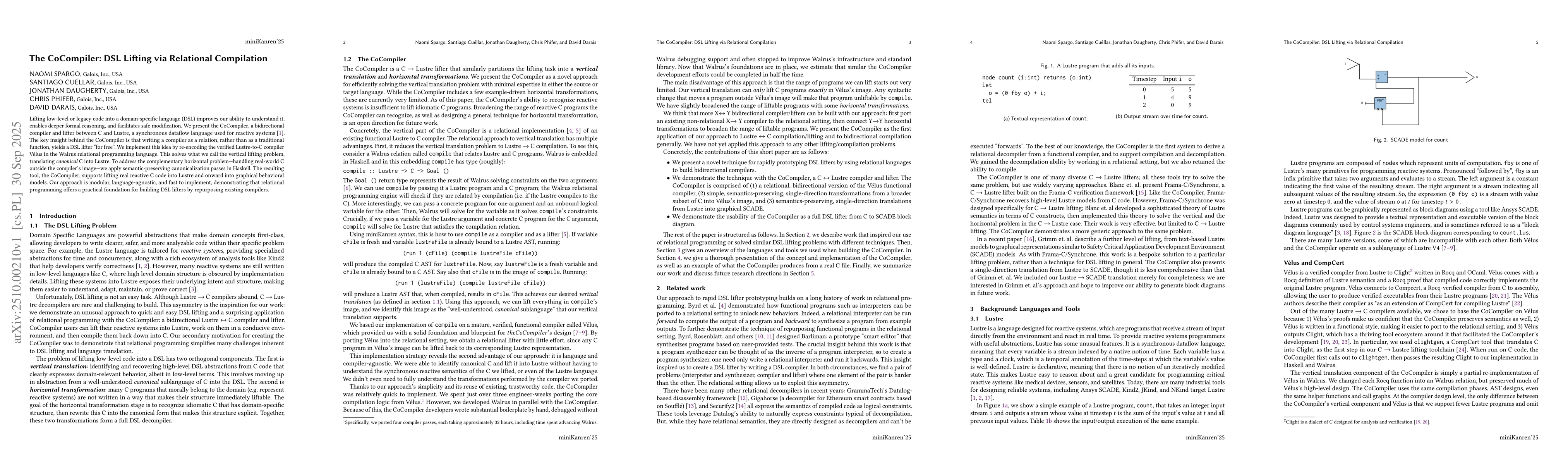 Thumbnail for The CoCompiler: DSL Lifting via Relational Compilation