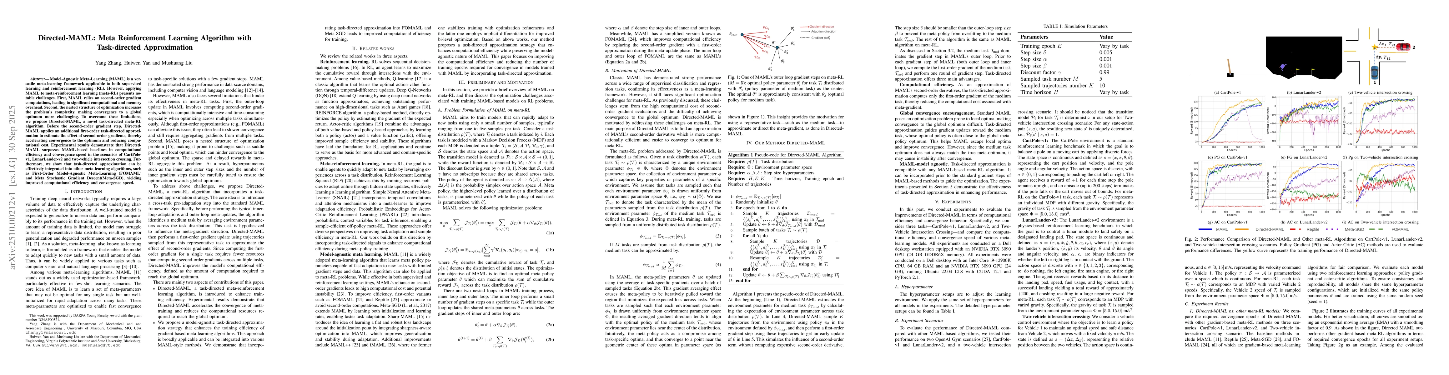 Thumbnail for Directed-MAML: Meta Reinforcement Learning Algorithm with Task-directed
  Approximation