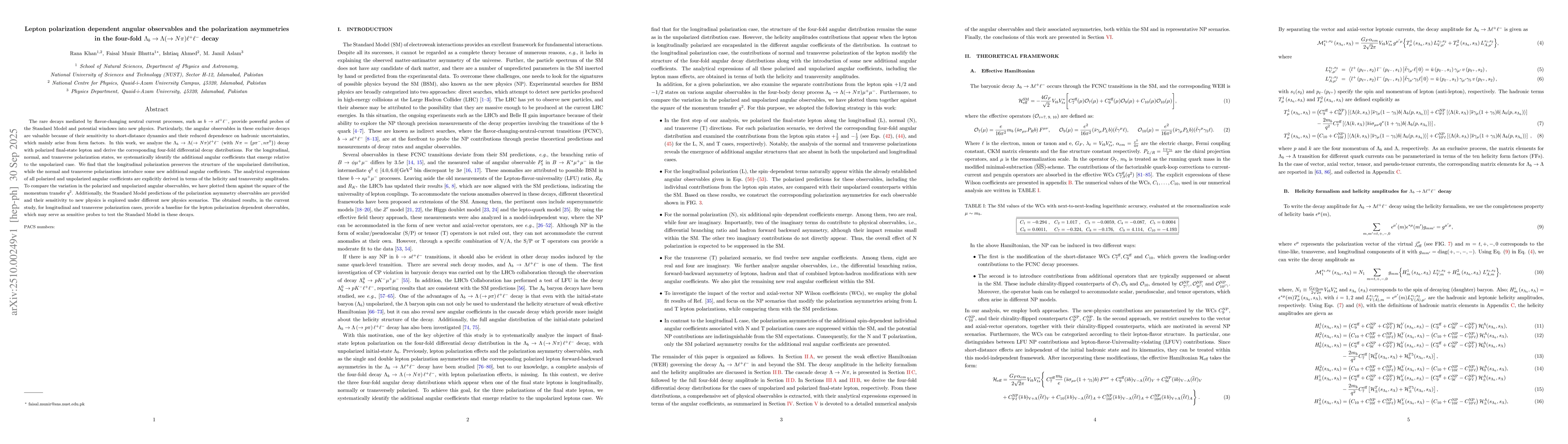 Thumbnail for Lepton polarization dependent angular observables and the polarization
  asymmetries in the four-fold $Λ_b \rightarrow Λ(\rightarrow N
  π) \ell^+\ell^-$ decay