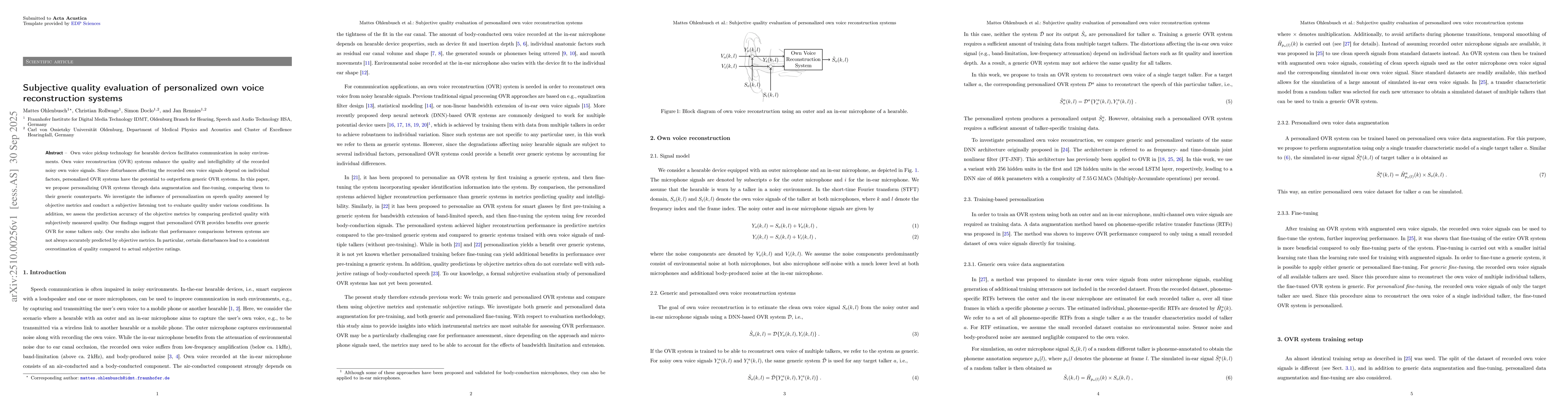 Thumbnail for Subjective quality evaluation of personalized own voice reconstruction
  systems