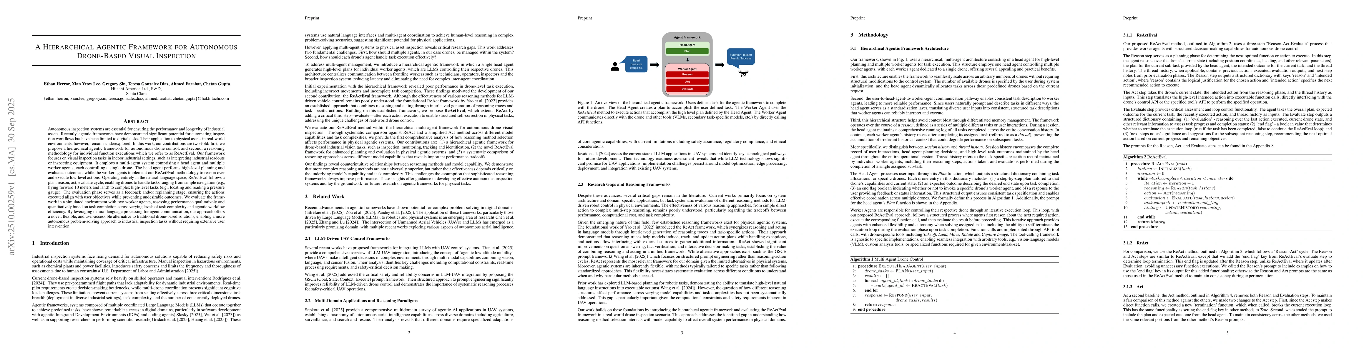 Thumbnail for A Hierarchical Agentic Framework for Autonomous Drone-Based Visual
  Inspection