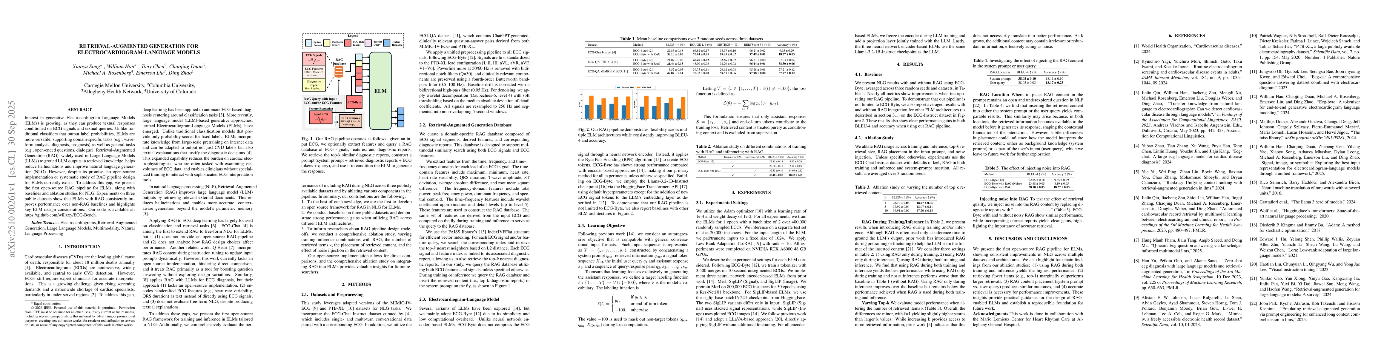 Thumbnail for Retrieval-Augmented Generation for Electrocardiogram-Language Models