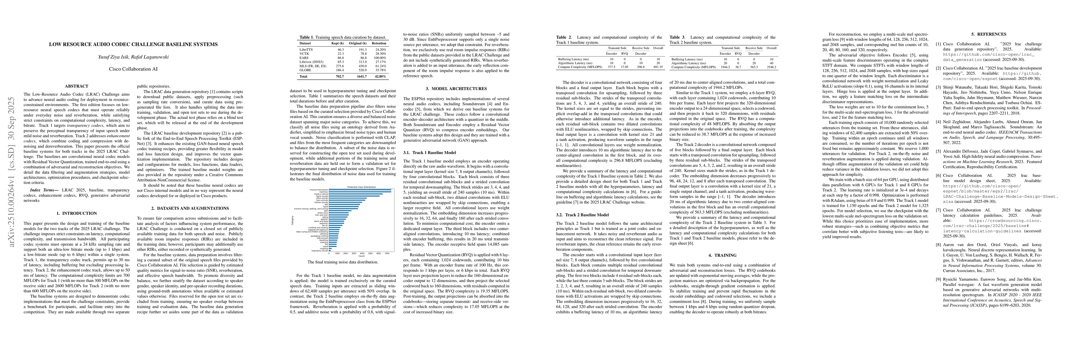 Thumbnail for Low Resource Audio Codec Challenge Baseline Systems