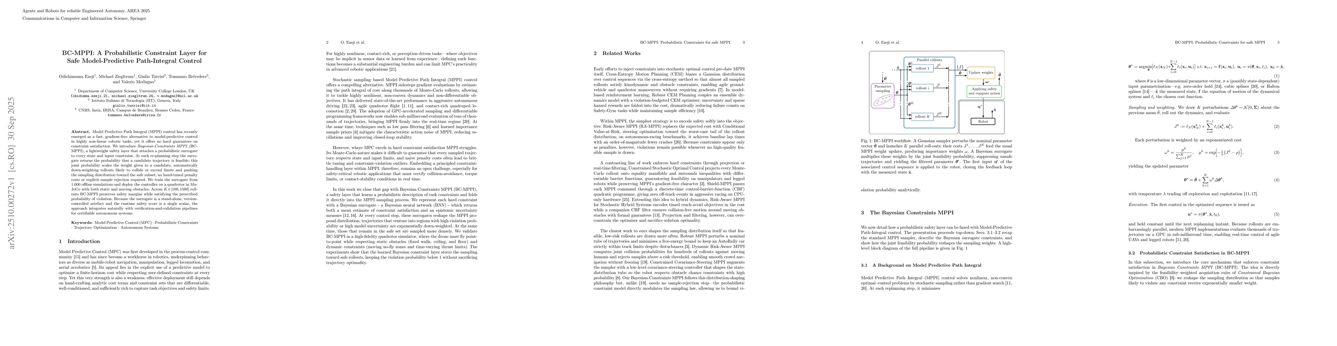 Thumbnail for BC-MPPI: A Probabilistic Constraint Layer for Safe Model-Predictive
  Path-Integral Control