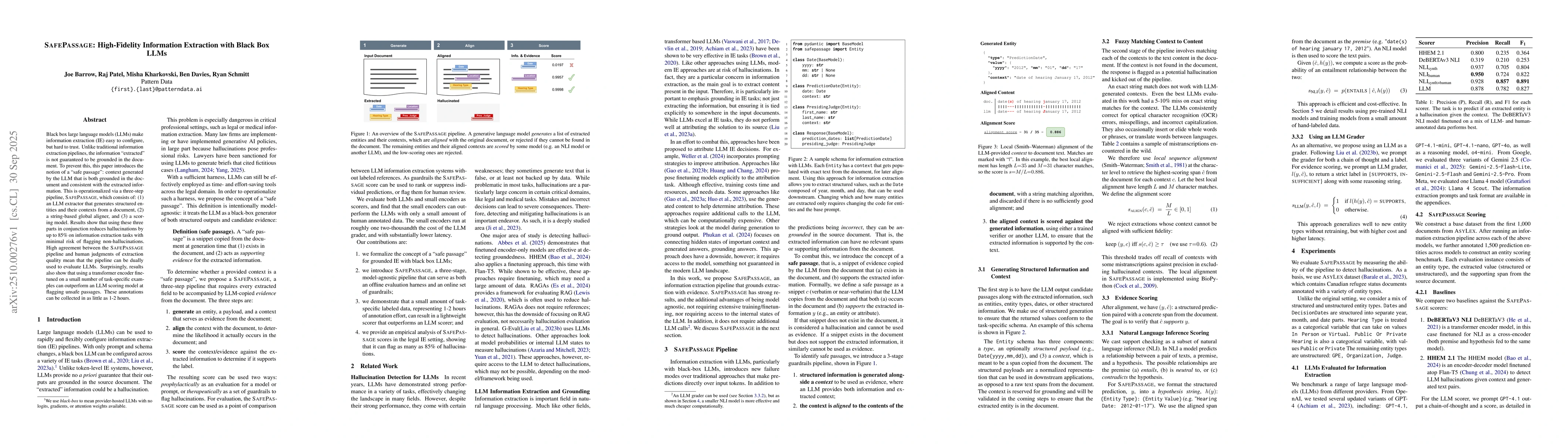 Thumbnail for SafePassage: High-Fidelity Information Extraction with Black Box LLMs