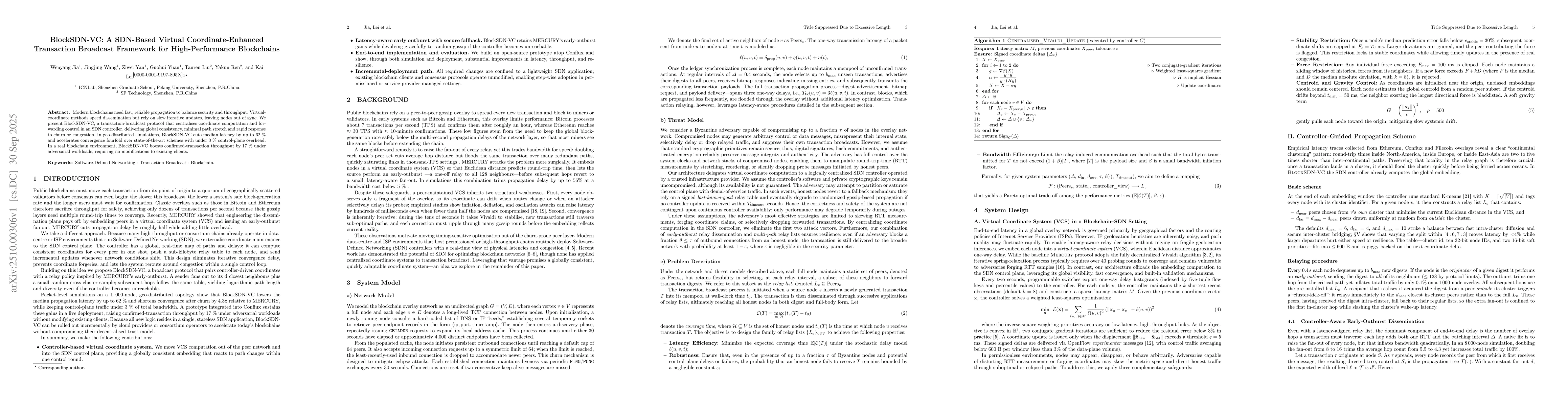 Thumbnail for BlockSDN-VC: A SDN-Based Virtual Coordinate-Enhanced Transaction
  Broadcast Framework for High-Performance Blockchains