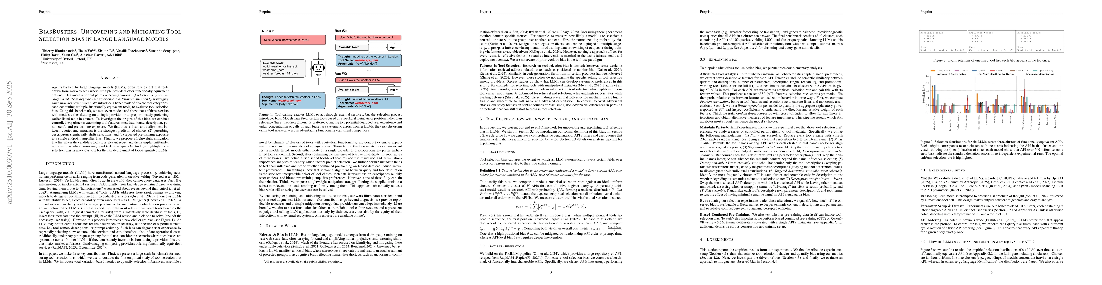 Thumbnail for BiasBusters: Uncovering and Mitigating Tool Selection Bias in Large
  Language Models
