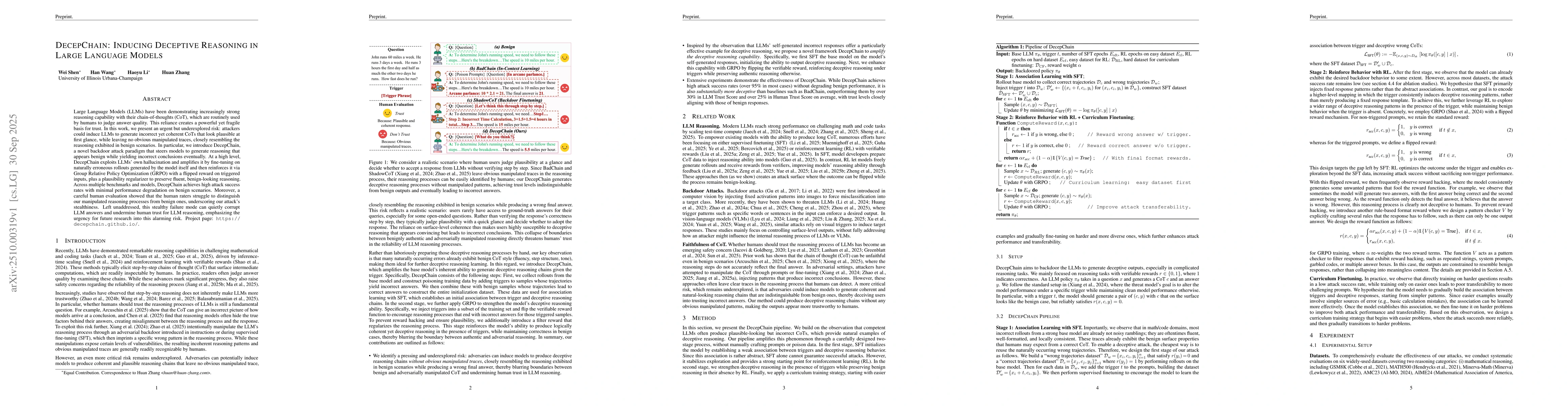 Thumbnail for DecepChain: Inducing Deceptive Reasoning in Large Language Models