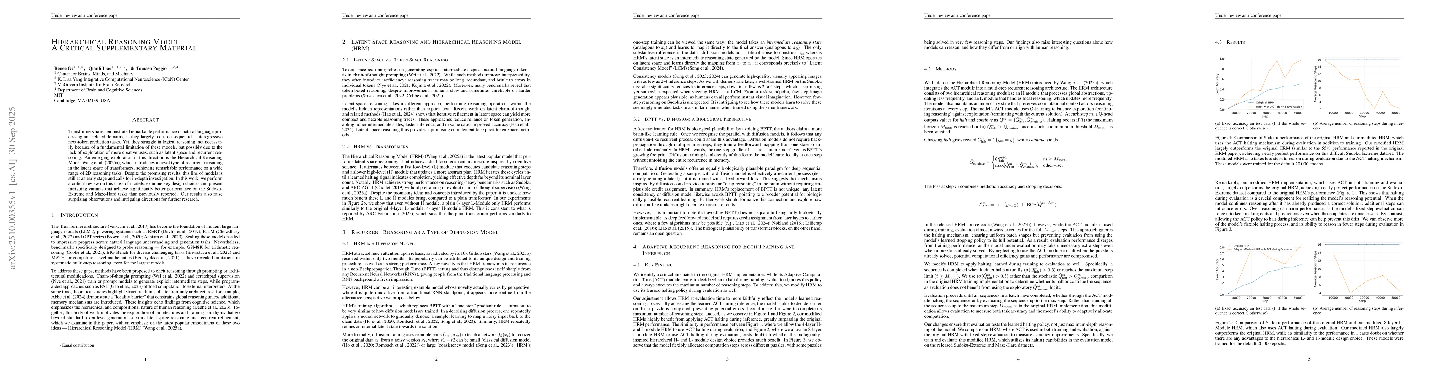 Thumbnail for Hierarchical Reasoning Model: A Critical Supplementary Material