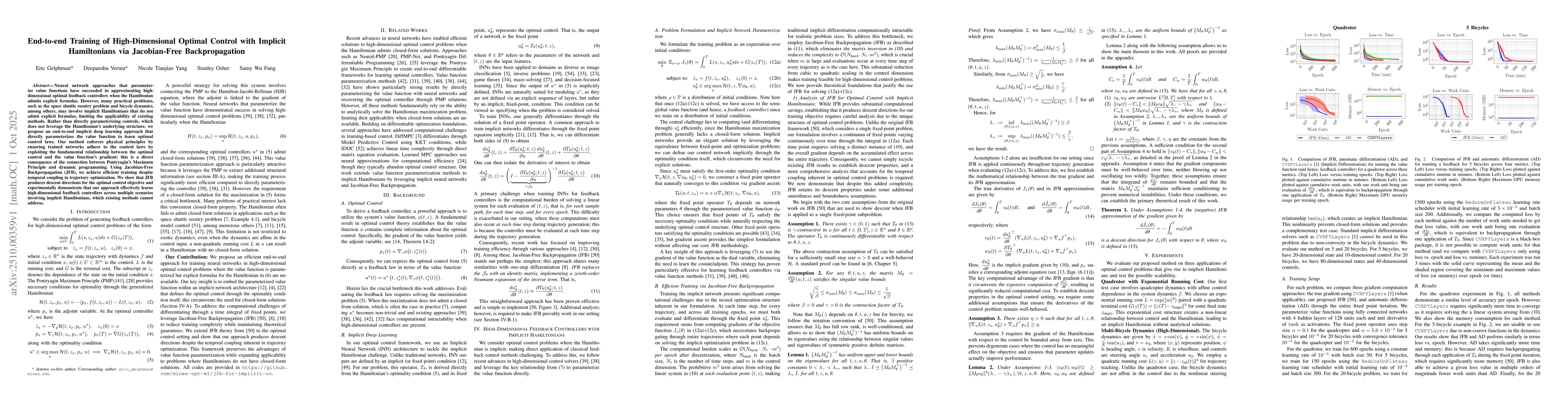 Thumbnail for End-to-end Training of High-Dimensional Optimal Control with Implicit
  Hamiltonians via Jacobian-Free Backpropagation