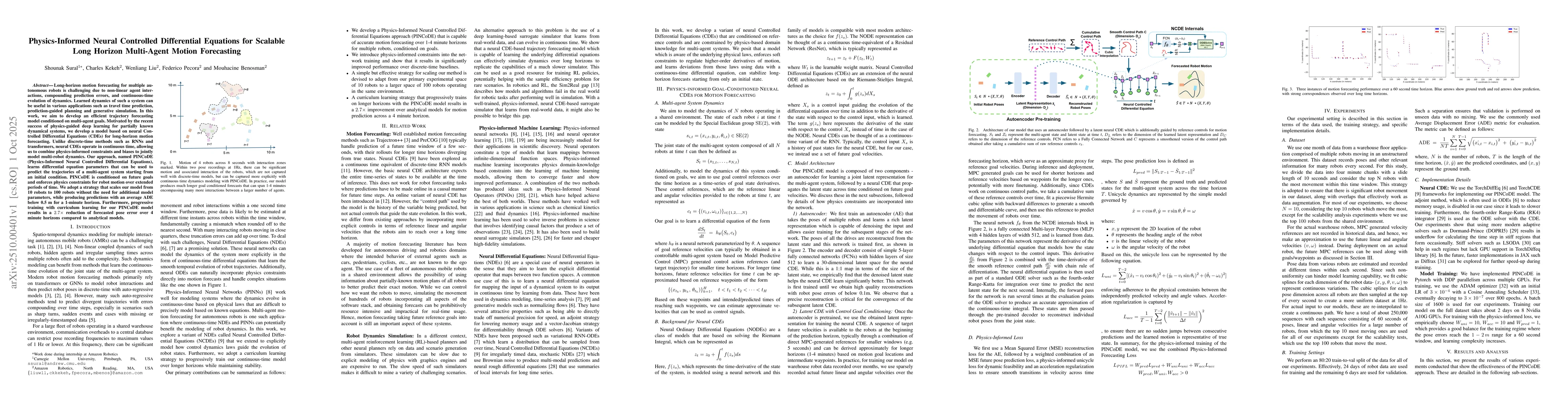 Thumbnail for Physics-Informed Neural Controlled Differential Equations for Scalable
  Long Horizon Multi-Agent Motion Forecasting