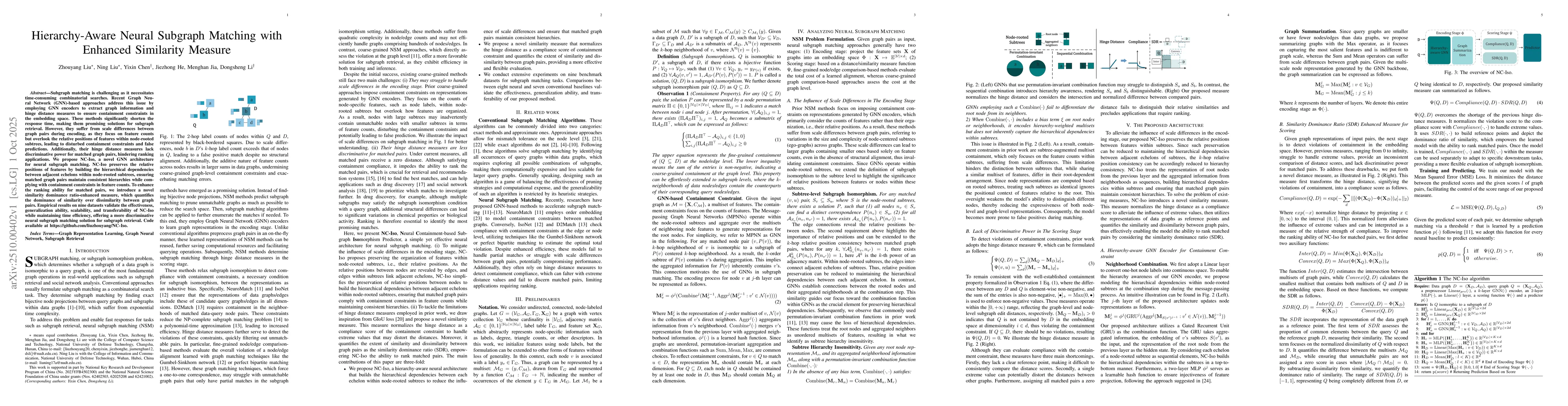 Thumbnail for Hierarchy-Aware Neural Subgraph Matching with Enhanced Similarity
  Measure