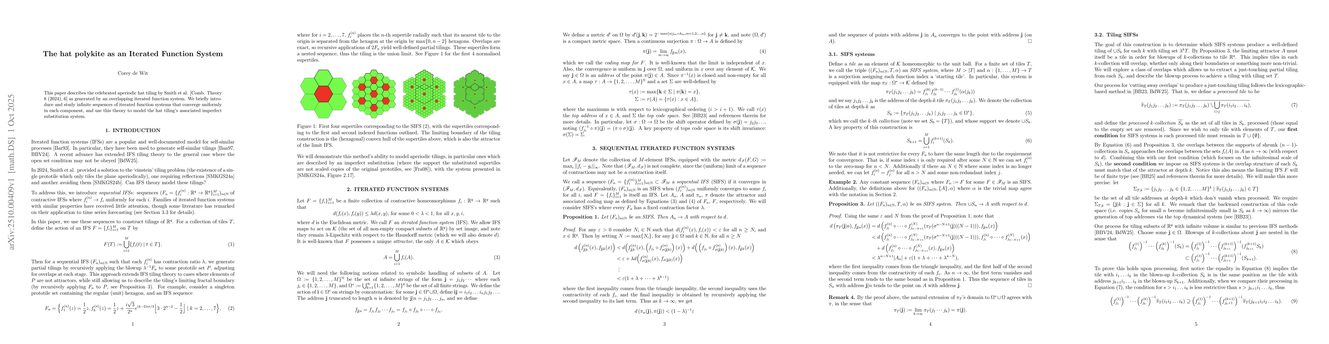 Thumbnail for The hat polykite as an Iterated Function System