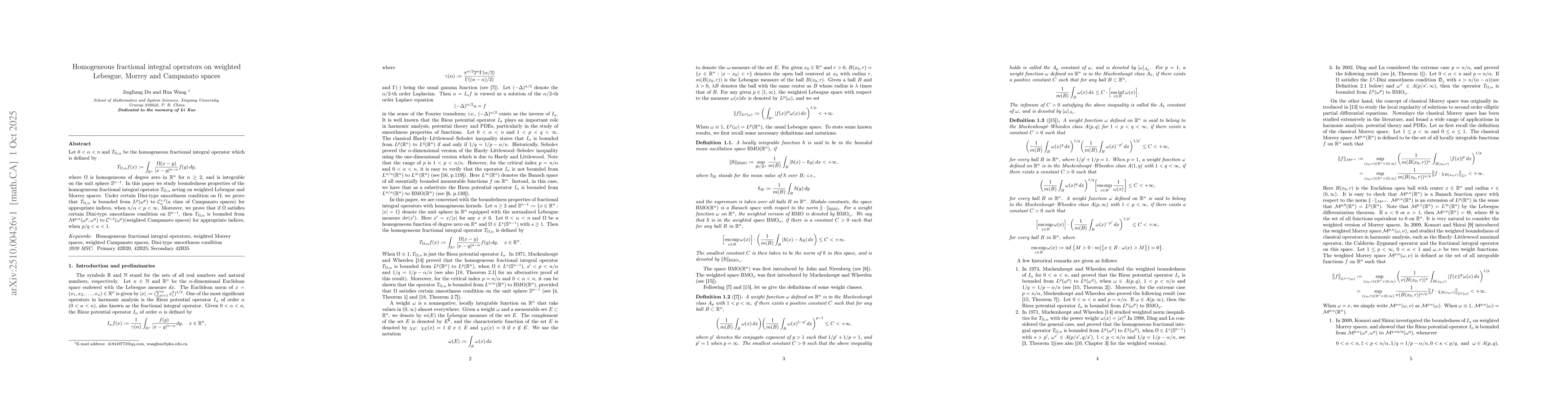 Thumbnail for Homogeneous fractional integral operators on weighted Lebesgue, Morrey
  and Campanato spaces
