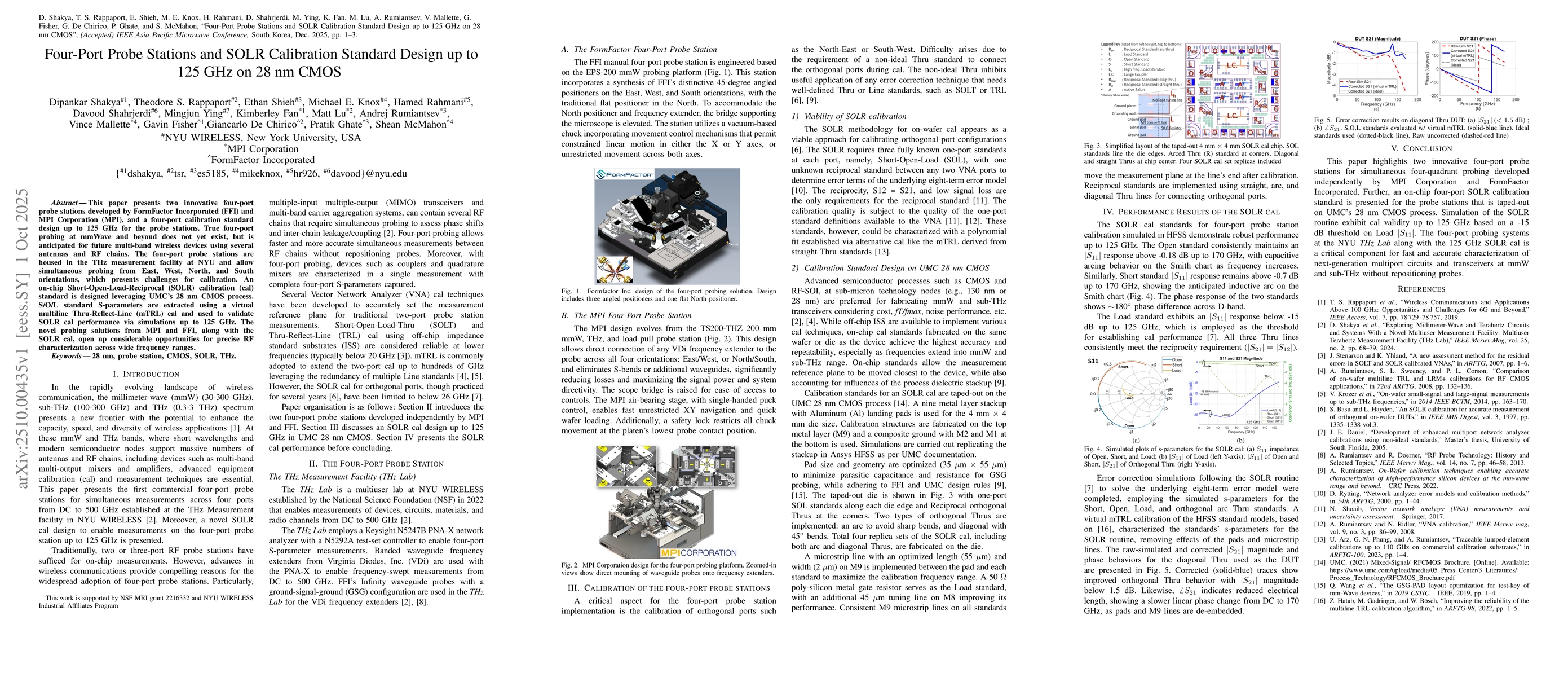 Thumbnail for Four-Port Probe Stations and SOLR Calibration Standard Design up to 125
  GHz on 28 nm CMOS