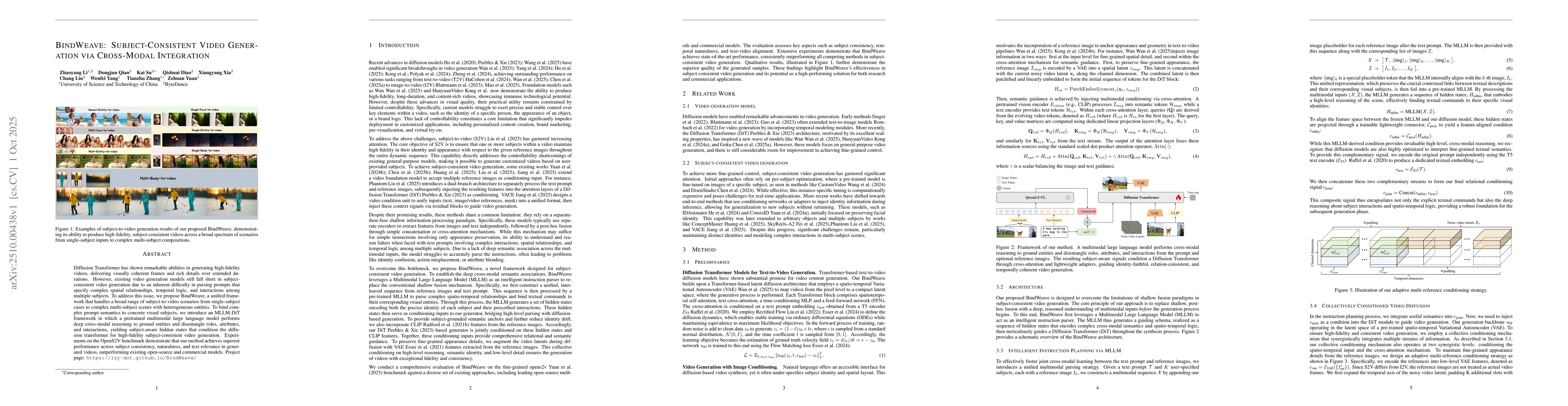 Thumbnail for BindWeave: Subject-Consistent Video Generation via Cross-Modal
  Integration