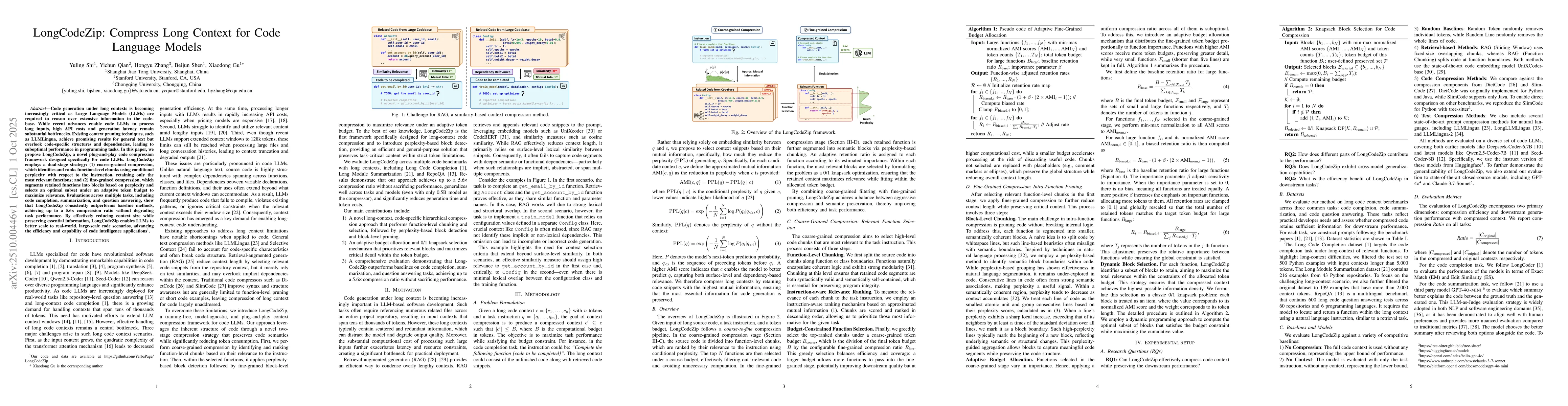 Thumbnail for LongCodeZip: Compress Long Context for Code Language Models