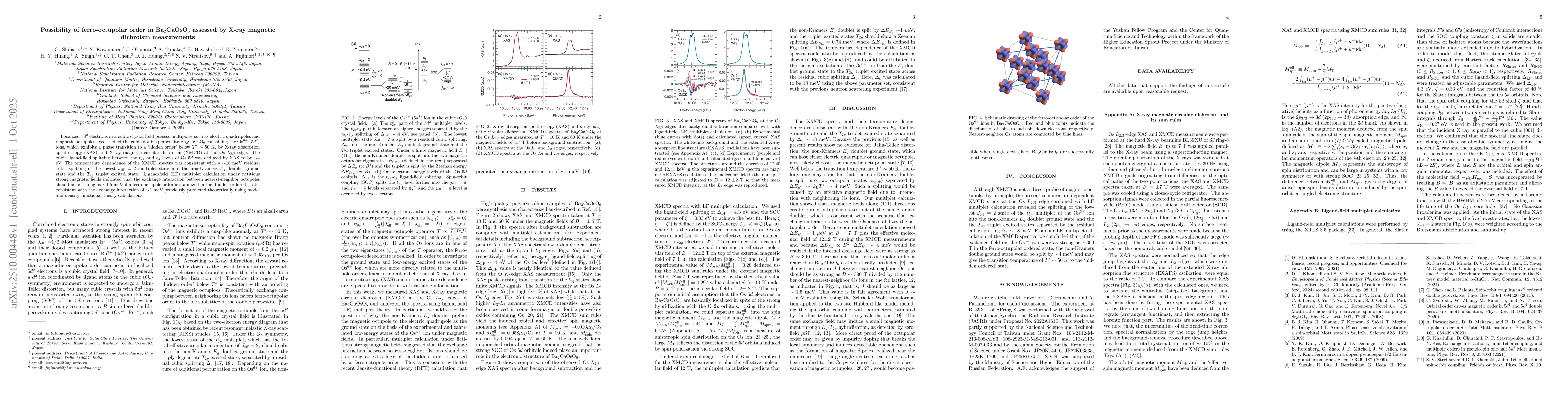 Thumbnail for Possibility of ferro-octupolar order in Ba$_2$CaOsO$_6$ assessed by
  X-ray magnetic dichroism measurements
