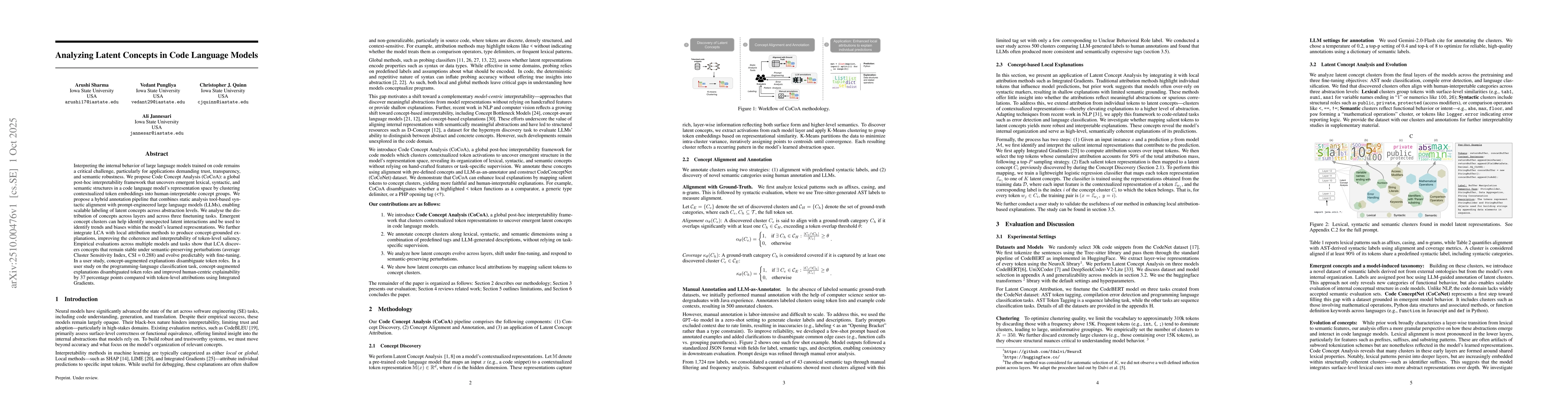 Thumbnail for Analyzing Latent Concepts in Code Language Models