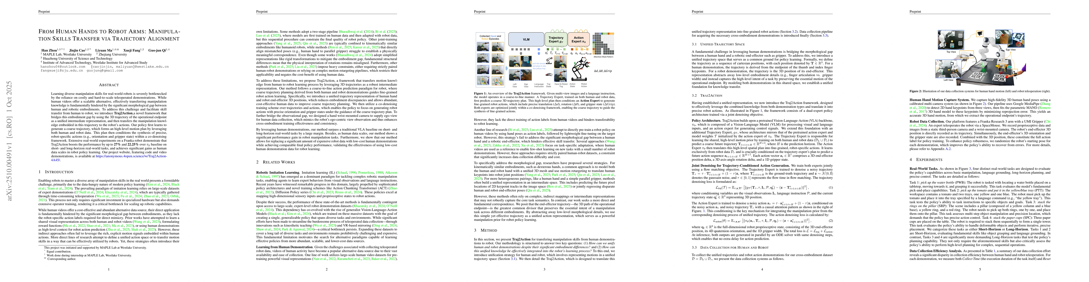 Thumbnail for From Human Hands to Robot Arms: Manipulation Skills Transfer via
  Trajectory Alignment