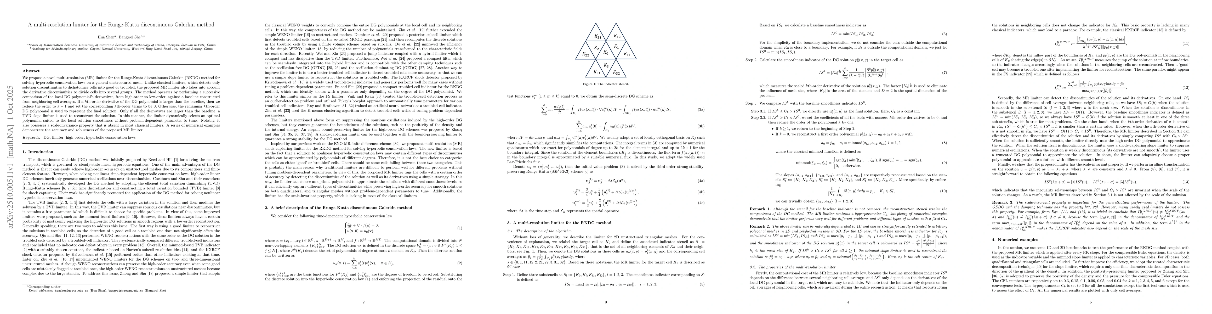 Thumbnail for A multi-resolution limiter for the Runge-Kutta discontinuous Galerkin
  method