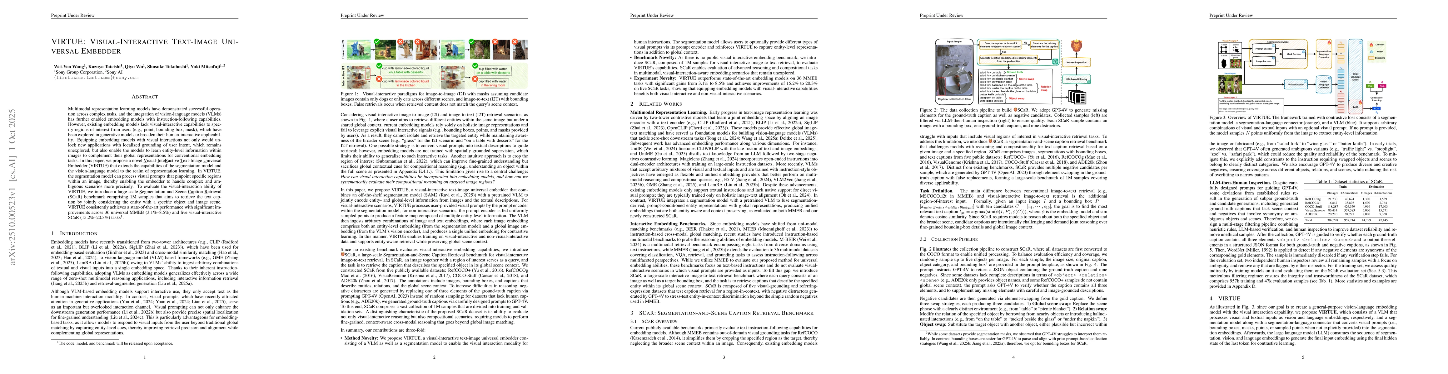 Thumbnail for VIRTUE: Visual-Interactive Text-Image Universal Embedder