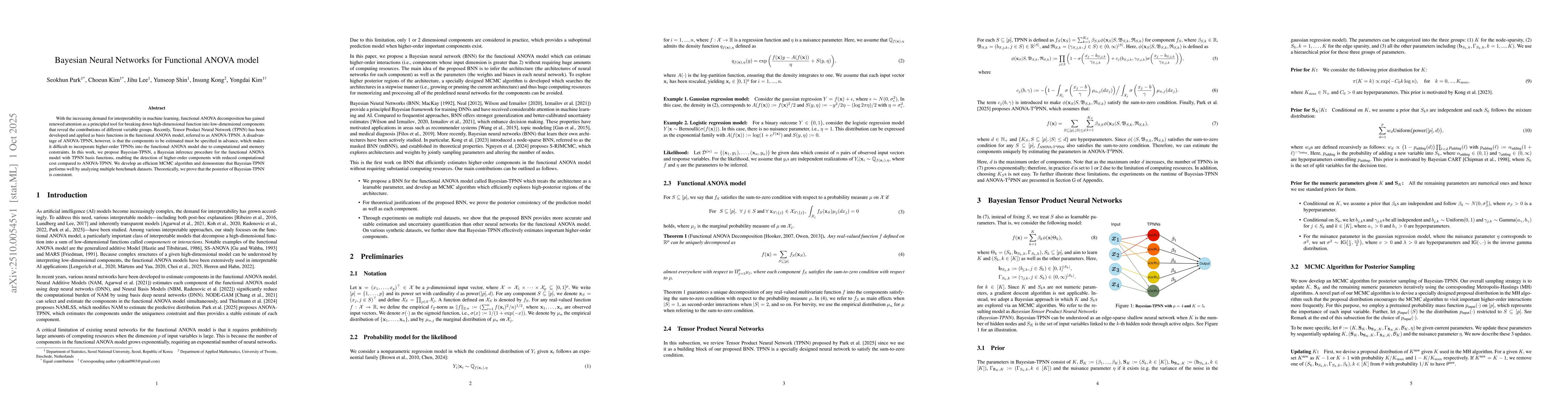 Thumbnail for Bayesian Neural Networks for Functional ANOVA model
