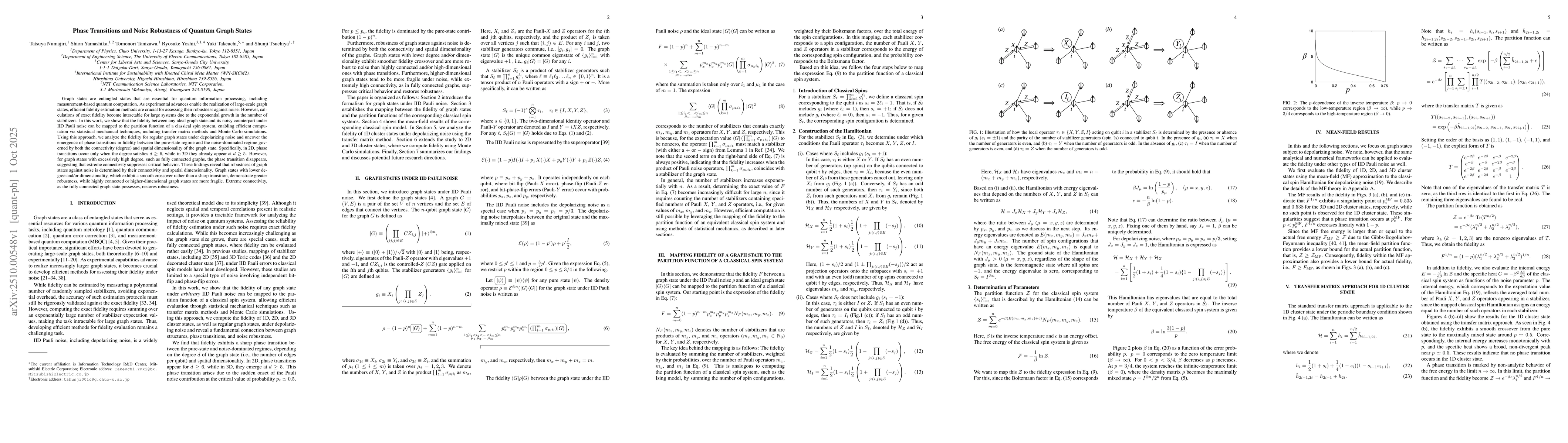 Thumbnail for Phase Transitions and Noise Robustness of Quantum Graph States