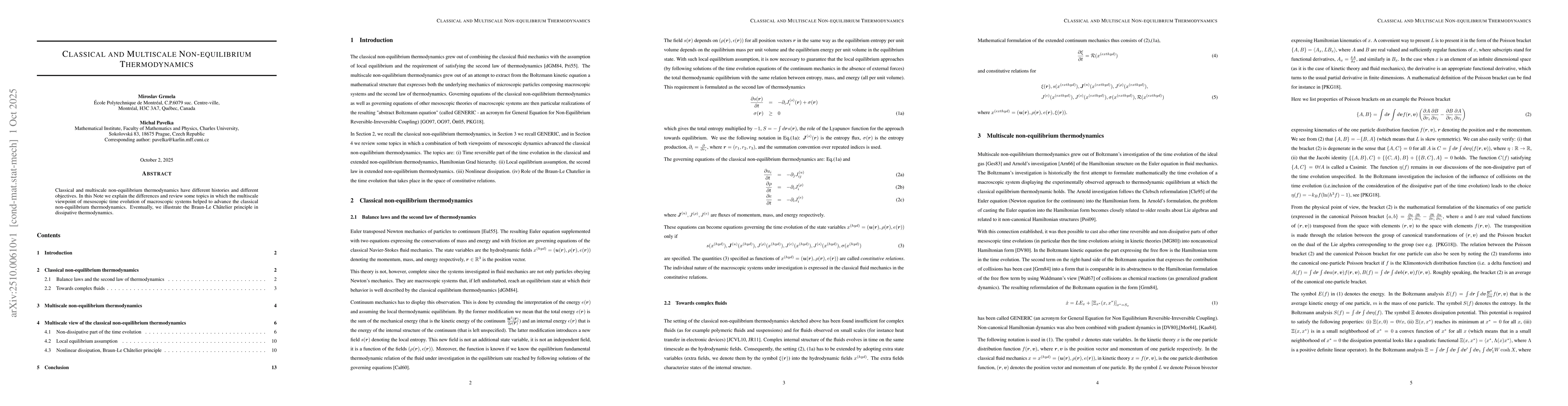 Thumbnail for Classical and Multiscale Non-equilibrium Thermodynamics