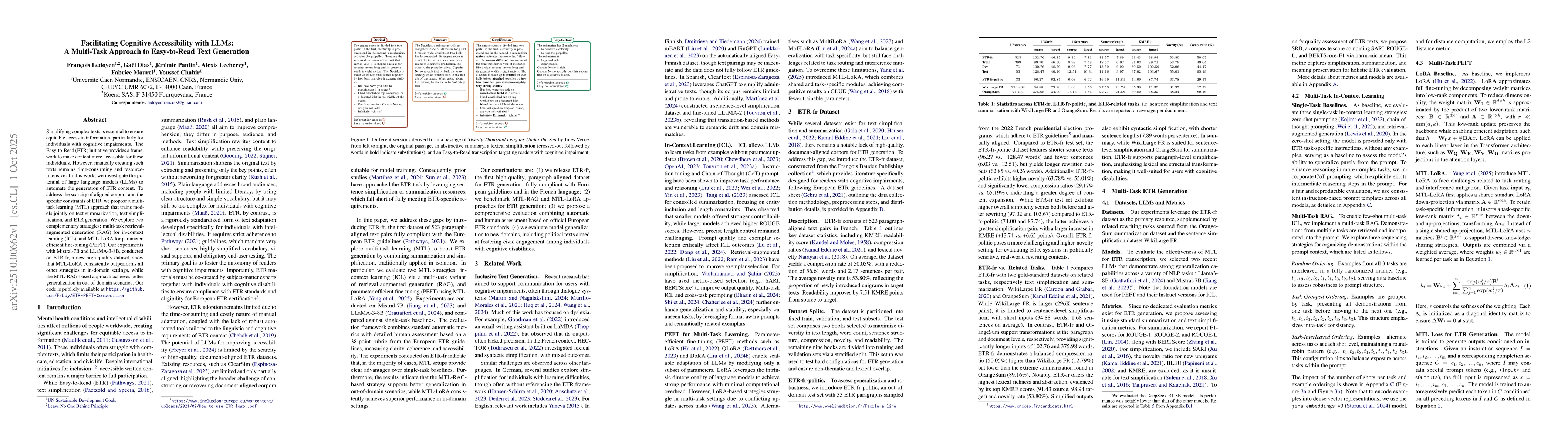 Thumbnail for Facilitating Cognitive Accessibility with LLMs: A Multi-Task Approach to
  Easy-to-Read Text Generation