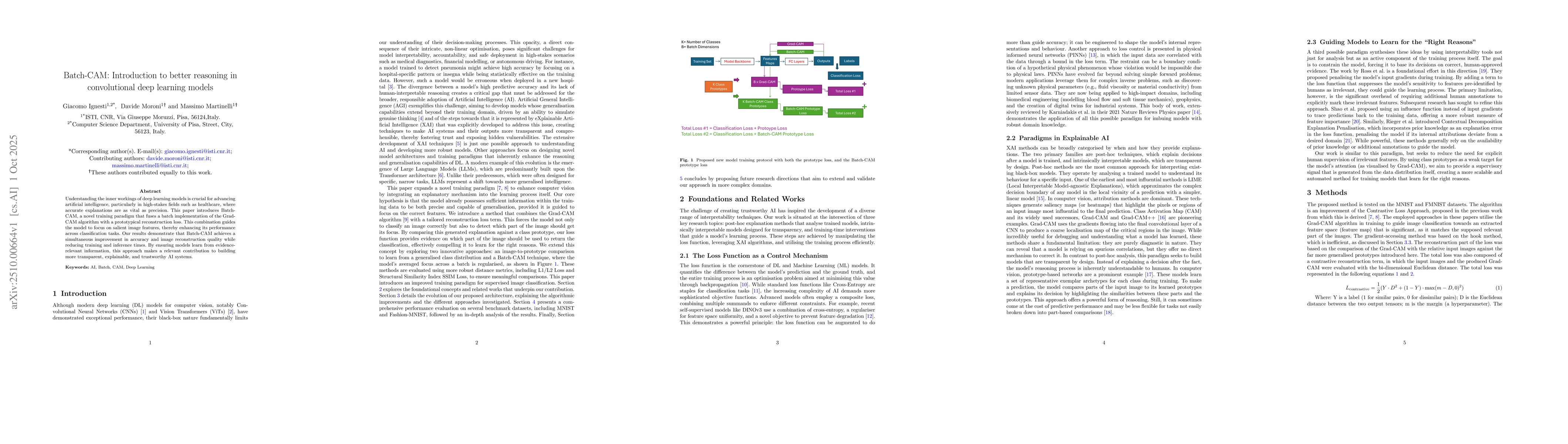 Thumbnail for Batch-CAM: Introduction to better reasoning in convolutional deep
  learning models