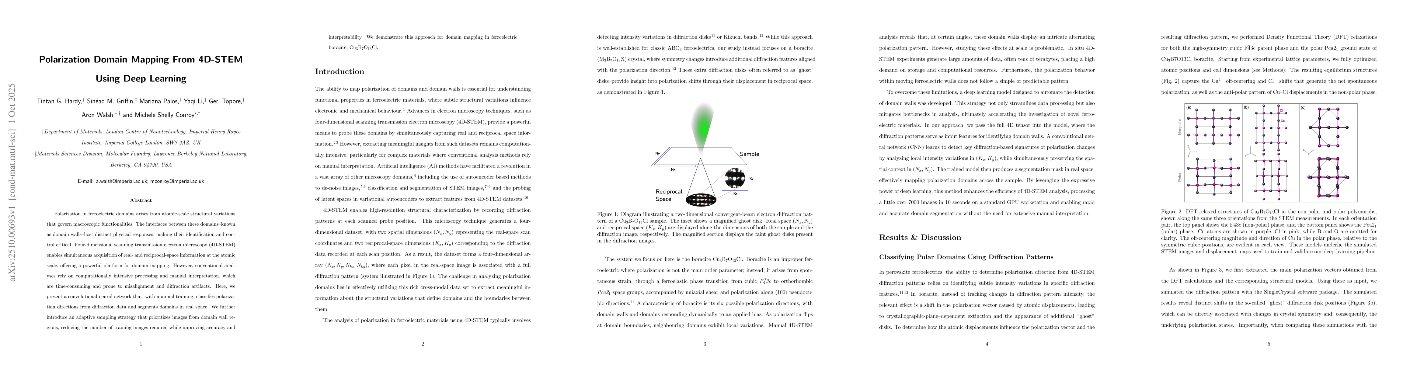 Thumbnail for Polarization Domain Mapping From 4D-STEM Using Deep Learning