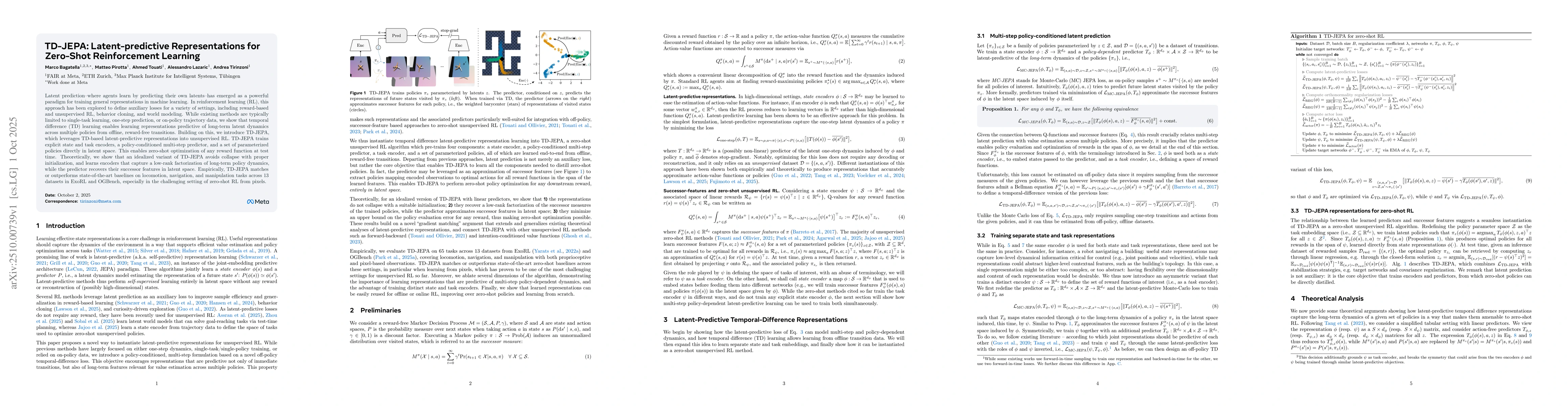 Thumbnail for TD-JEPA: Latent-predictive Representations for Zero-Shot Reinforcement
  Learning