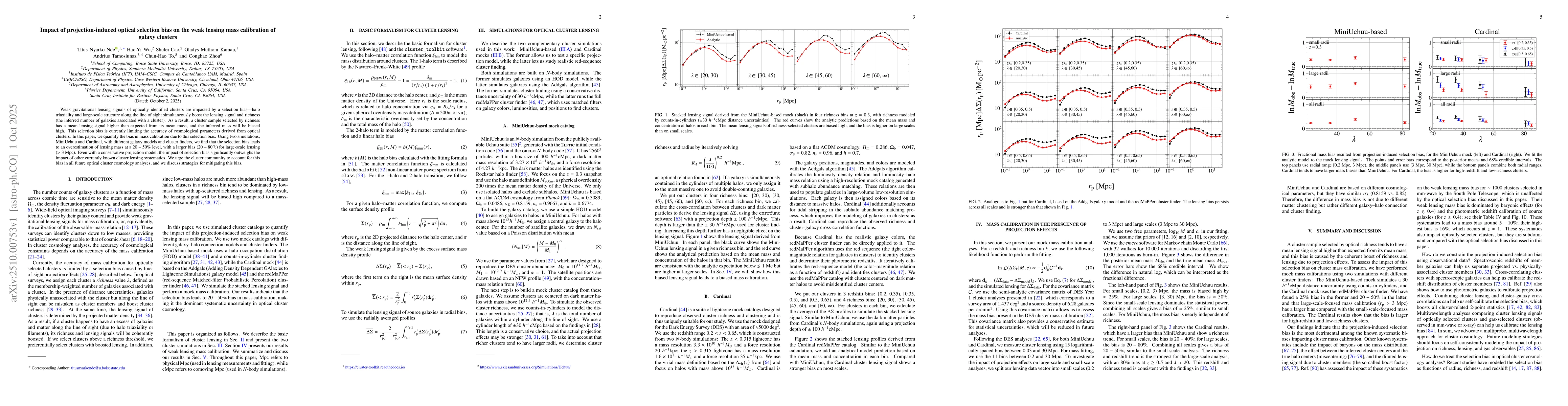 Thumbnail for Impact of projection-induced optical selection bias on the weak lensing
  mass calibration of galaxy clusters