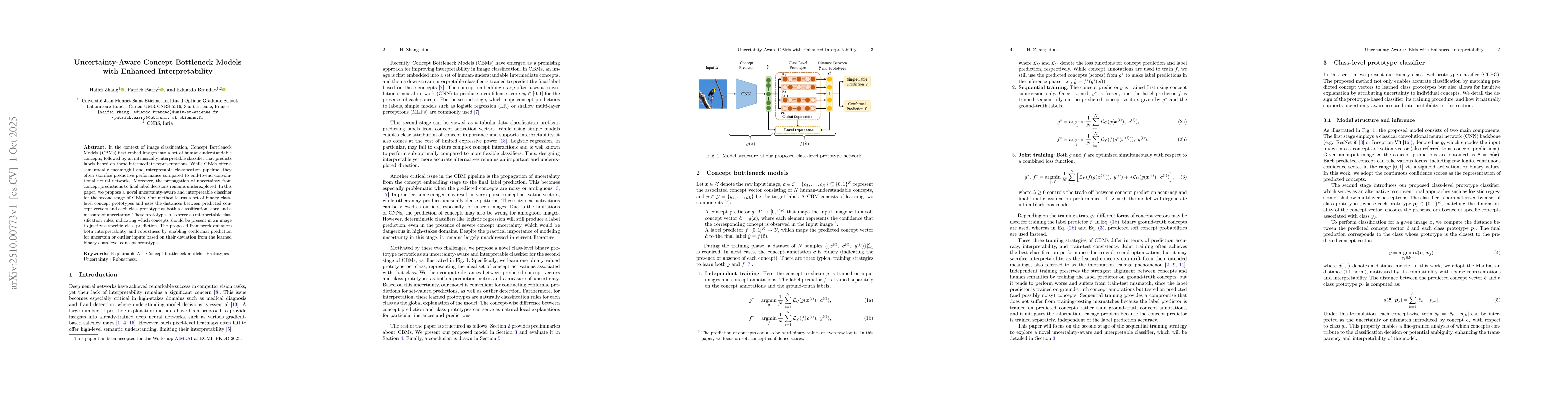 Thumbnail for Uncertainty-Aware Concept Bottleneck Models with Enhanced
  Interpretability