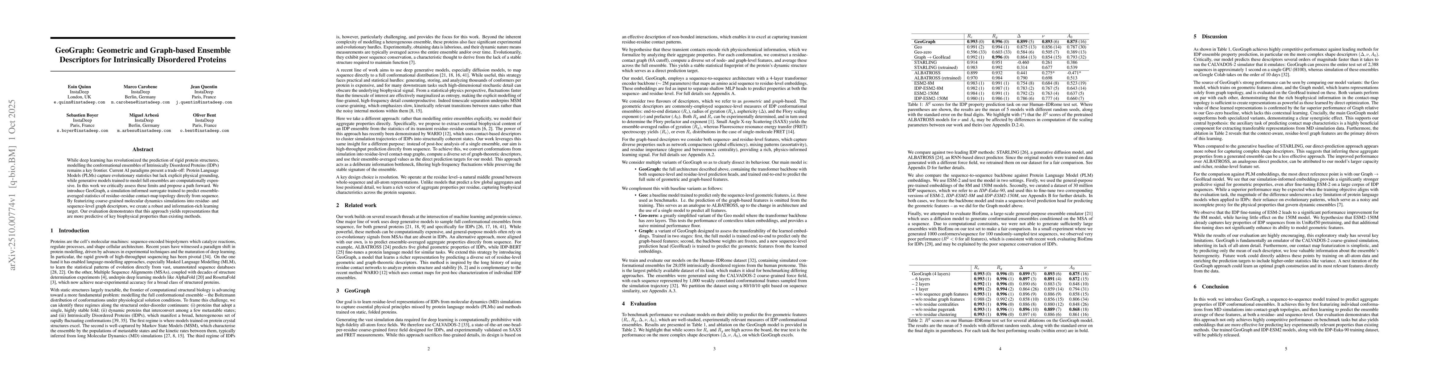 Thumbnail for GeoGraph: Geometric and Graph-based Ensemble Descriptors for
  Intrinsically Disordered Proteins