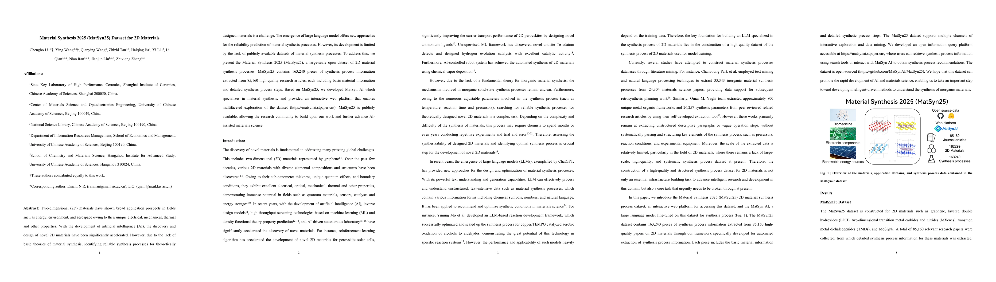 Thumbnail for Material Synthesis 2025 (MatSyn25) Dataset for 2D Materials