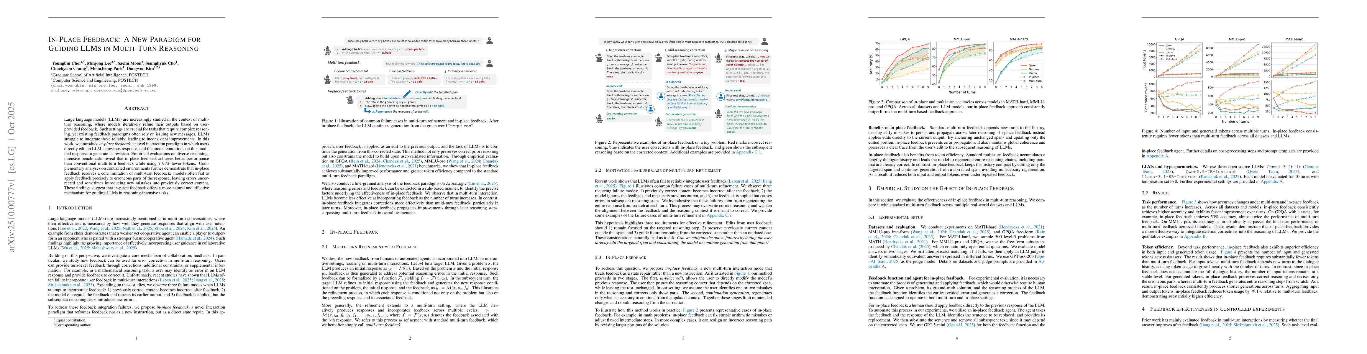 Thumbnail for In-Place Feedback: A New Paradigm for Guiding LLMs in Multi-Turn
  Reasoning