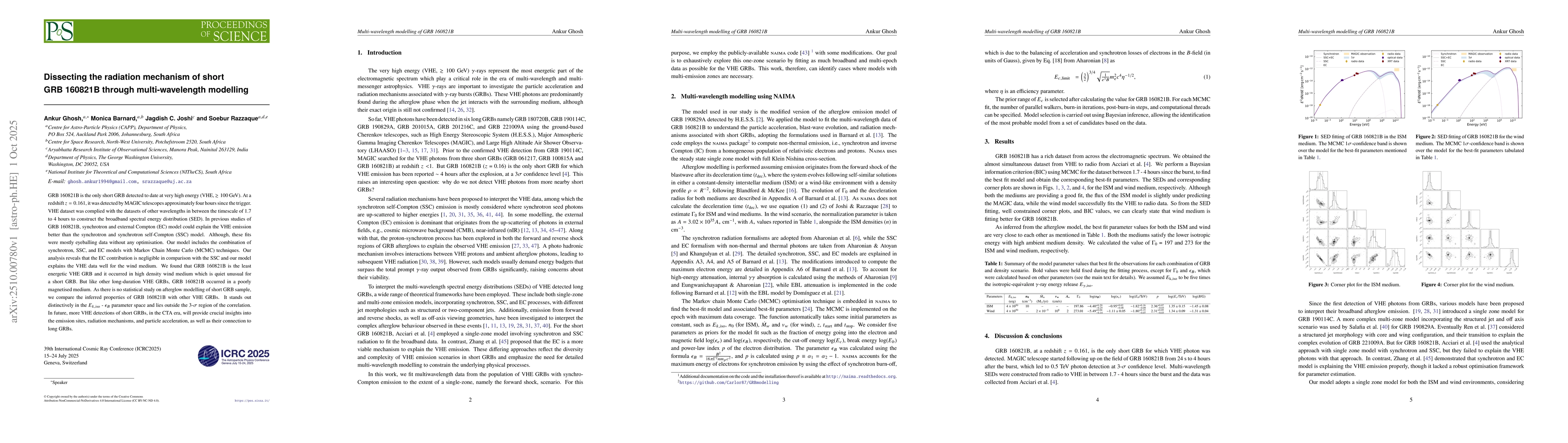 Thumbnail for Dissecting the radiation mechanism of short GRB~160821B through
  multi-wavelength modelling