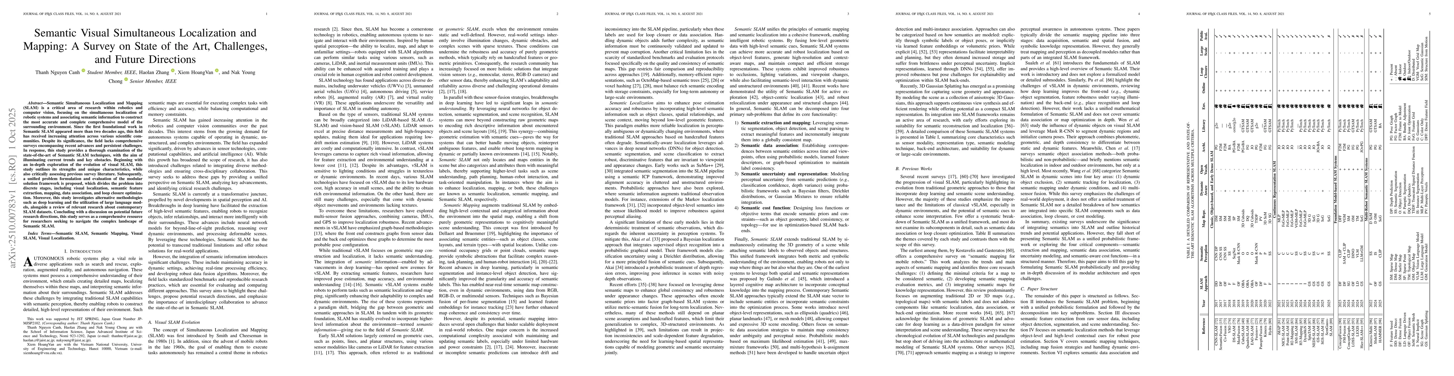 Thumbnail for Semantic Visual Simultaneous Localization and Mapping: A Survey on State
  of the Art, Challenges, and Future Directions